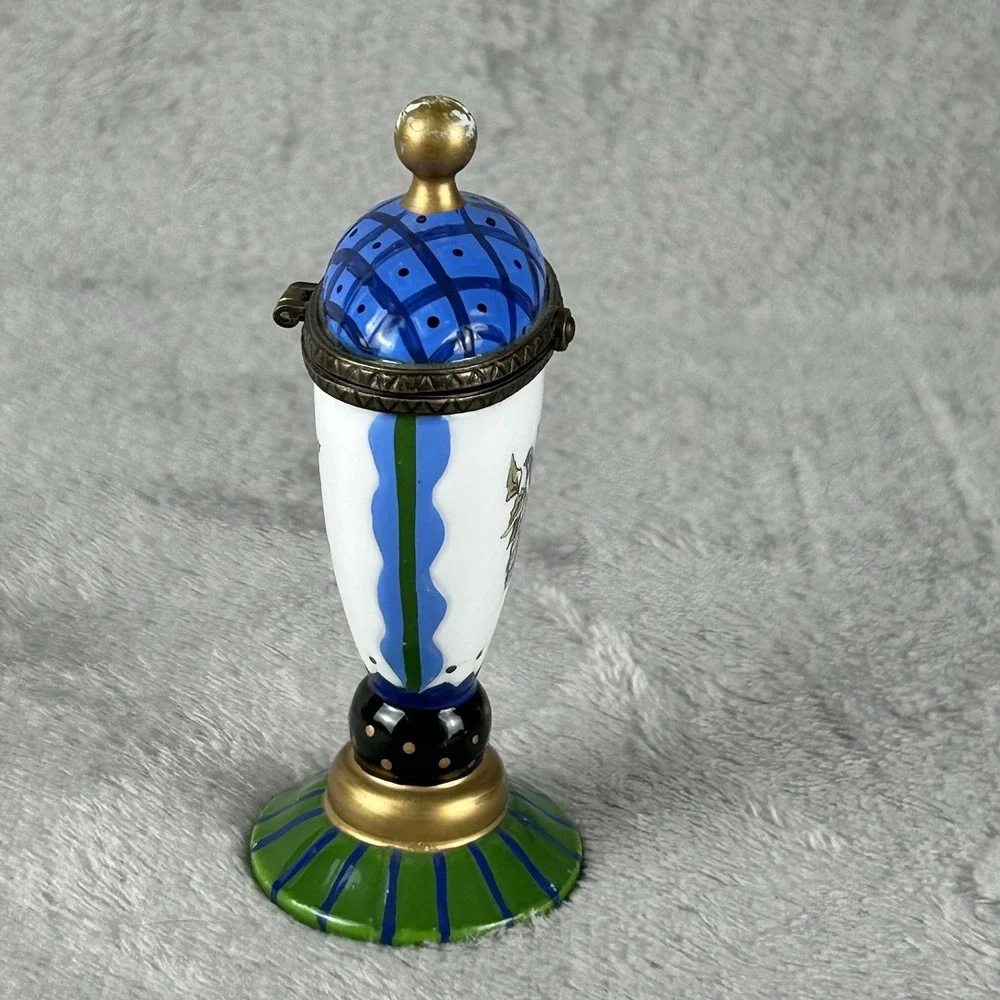 Tracy Porter The Home Collection trinket box shaped like vase, w/bird on grapes